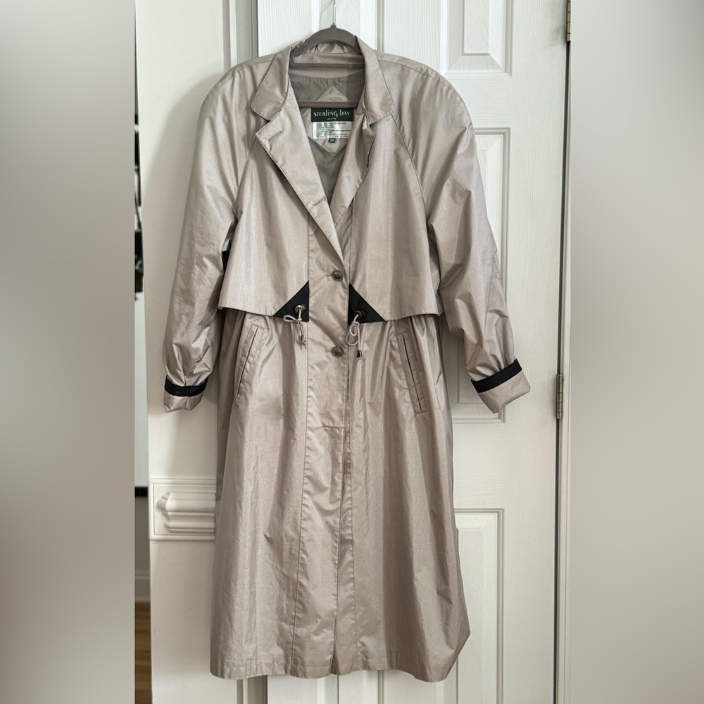 Vintage Sterling Bay  Trench Coat Jacket Size 16P